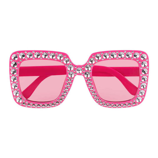 Boland partybril bling bling felroze