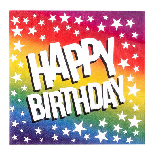 Boland papieren servetten happy birthday, 20st.