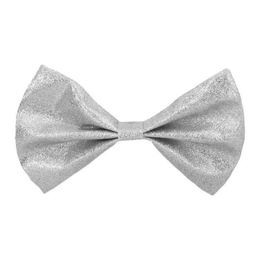 Boland vlinderstrik glitter zilver