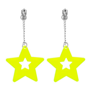 Boland oorbellen neon geel