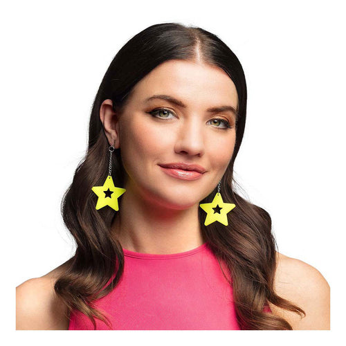 Boland oorbellen neon geel