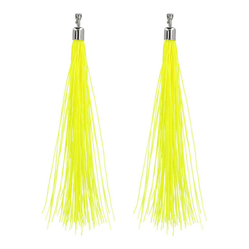 Load image into Gallery viewer, Boland oorbellen festival neon geel, 20cm
