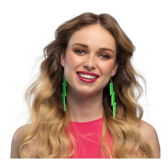 Boland oorbellen flash neon groen