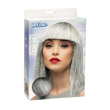Boland pruik crazy zilver