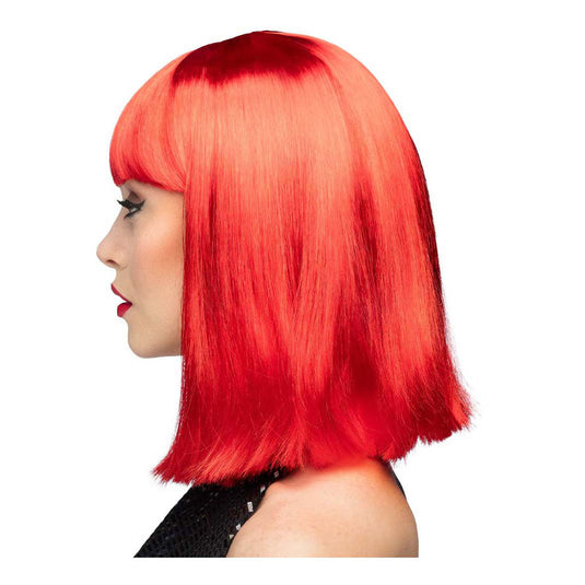 Boland pruik dance neon rood