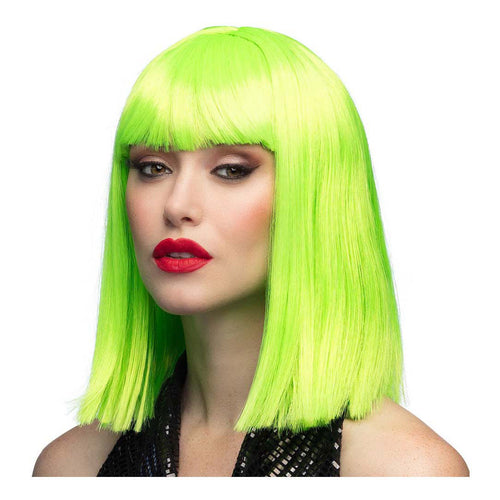 Boland pruik dance neon groen