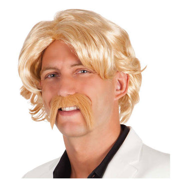 Boland blonde pruik met snor