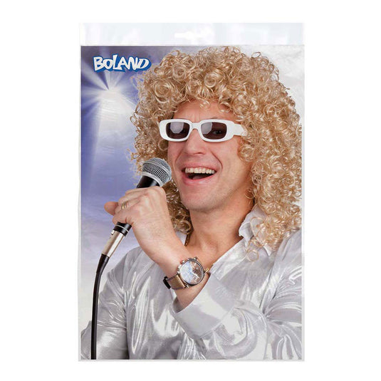 Boland pruik met bril