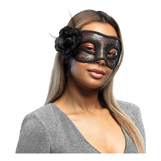 Boland kanten oogmasker mystique zwart