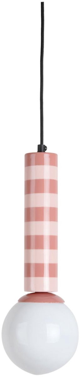 Leitmotiv hanglamp rayado - roze - 12x12x38cm - modern - hanglampen eetkamer, slaapkamer, woonkamer
