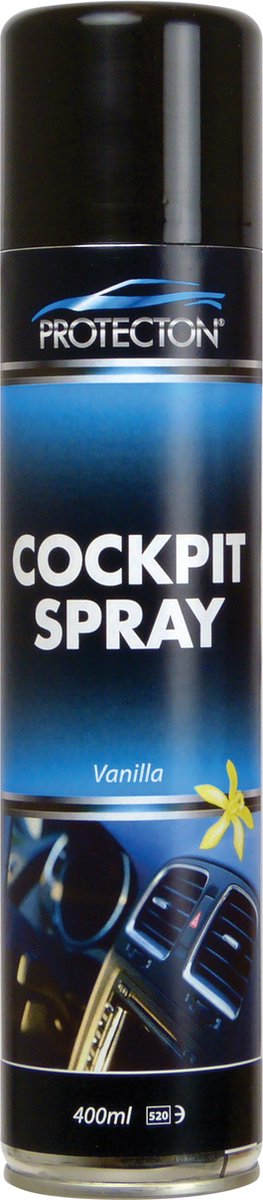 Protecton cockpitspray vanille - reinigt en verzorgt kunststofdelen - voor kunststof en leer - brengt kleur terug - met heerlijke vanille geur - 400ml