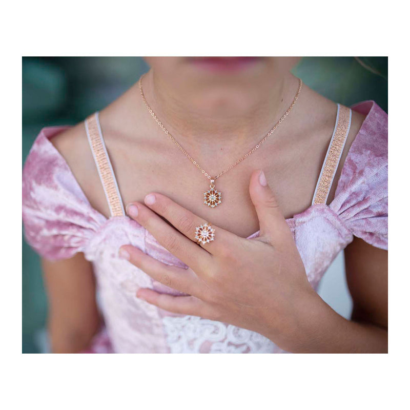 Load image into Gallery viewer, Great pretenders snowflake ketting en ring set - 2st.
