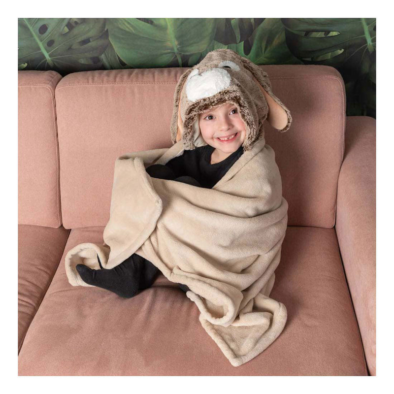 Load image into Gallery viewer, Noxxiez knuffeldeken met capuchon konijn, 130x100cm
