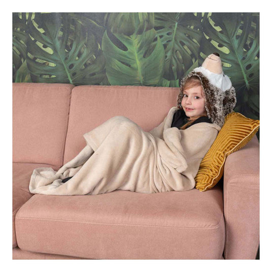 Noxxiez knuffeldeken met capuchon egel, 130x100cm