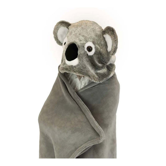 Noxxiez knuffeldeken met capuchon koala, 130x100cm