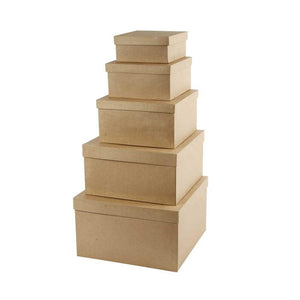 Creotime vierkante hoedendozen, 5 assorti