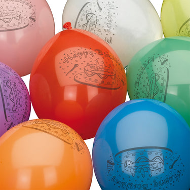 Haza witbaard ballonnen happy birthday, 10st.