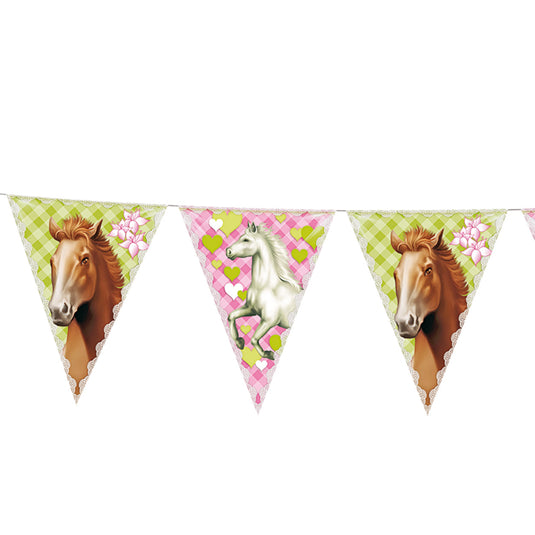Haza witbaard vlaggenlijn paarden