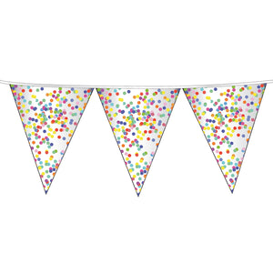 Haza witbaard vlaggenlijn confetti, 6mtr.