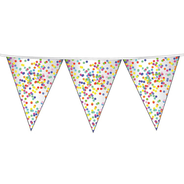 Haza witbaard vlaggenlijn confetti, 6mtr.