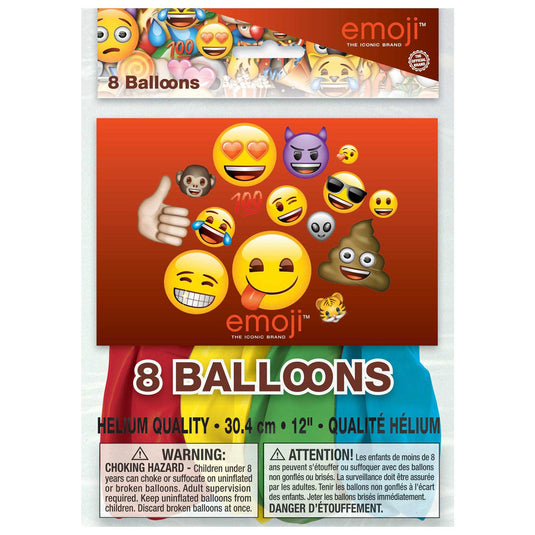 Haza witbaard ballonnen emoji, 8st.