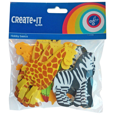 Haza witbaard foamstickers dieren, 32st.