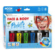 Haza witbaard face body paint schminkset - primaire kleuren