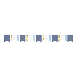Haza witbaard nijntje slinger blauw, 4mtr.