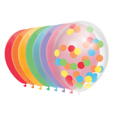 Haza witbaard ballonnen regenboog, 10st.