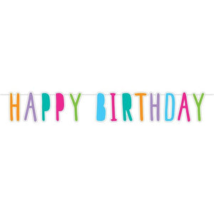 Haza witbaard letterslinger happy birthday, 6mtr.