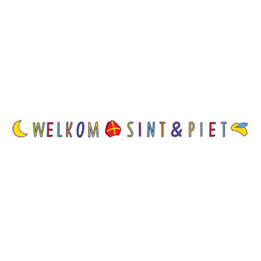 Haza witbaard letterslinger welkom sint piet, 285cm