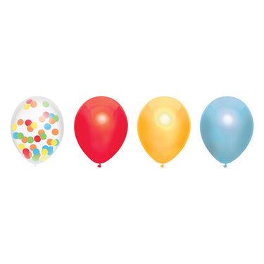 Haza witbaard ballonnenmix regenboog, 6st.