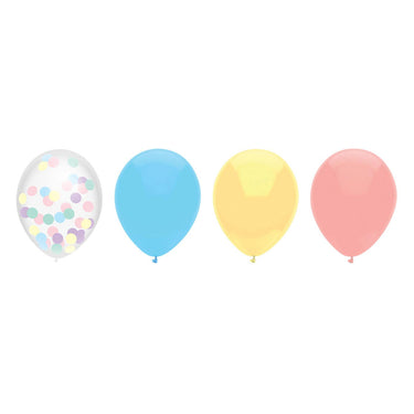 Haza witbaard ballonnenmix pastel, 6st.