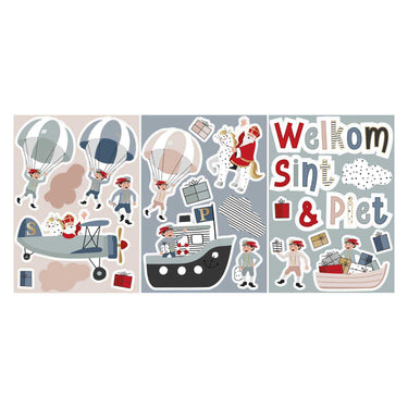 Haza witbaard raamstickers sint co.