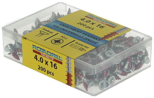 Rotadrill 1039970 - universeelschroef vkpzd vz 4.0x16mm (200) | 4 stuks