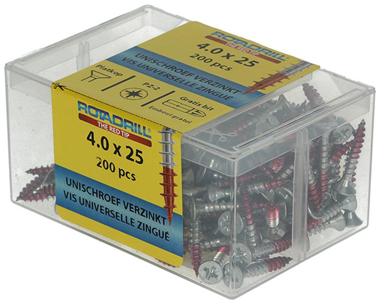 Load image into Gallery viewer, Rotadrill 1039972 - universeelschroef vkpzd vz 4.0x25mm (200) | 4 stuks
