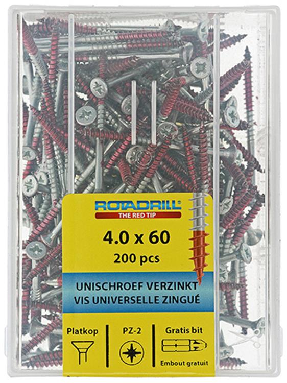 Load image into Gallery viewer, Rotadrill 1039978 - universeelschroef vkpzd vz 4.0x60mm (200) | 4 stuks
