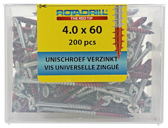 Rotadrill 1039978 - universeelschroef vkpzd vz 4.0x60mm (200) | 4 stuks