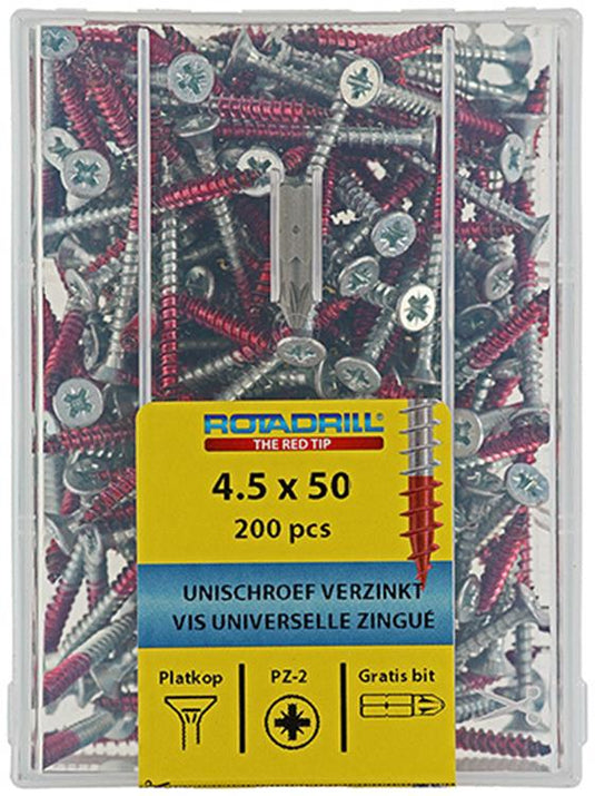 Rotadrill 1040024 - universeelschroef vkpzd vz 4.5x50mm (200) | 4 stuks