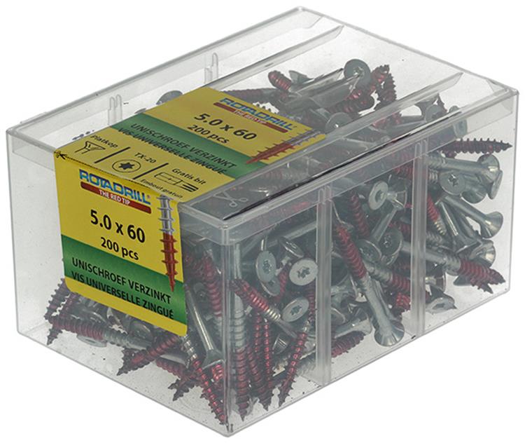 Load image into Gallery viewer, Rotadrill 1040000 - universeelschroef vktx vz 5.0x60mm (200) | 4 stuks
