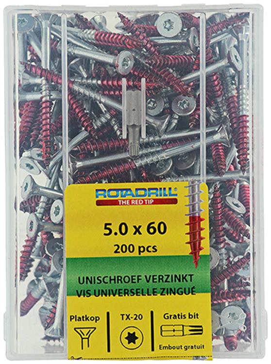 Load image into Gallery viewer, Rotadrill 1040000 - universeelschroef vktx vz 5.0x60mm (200) | 4 stuks
