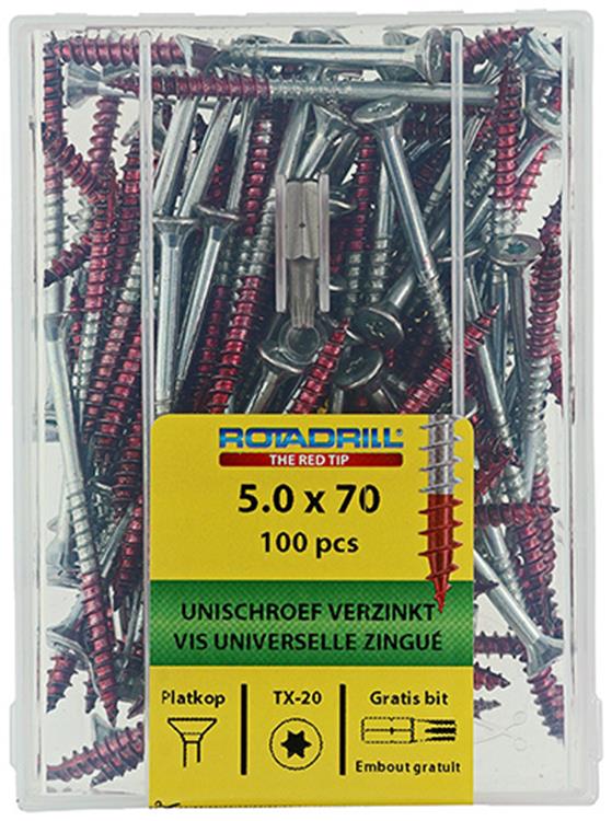 Load image into Gallery viewer, Rotadrill 1040001 - universeelschroef vktx vz 5.0x70mm (100) | 4 stuks
