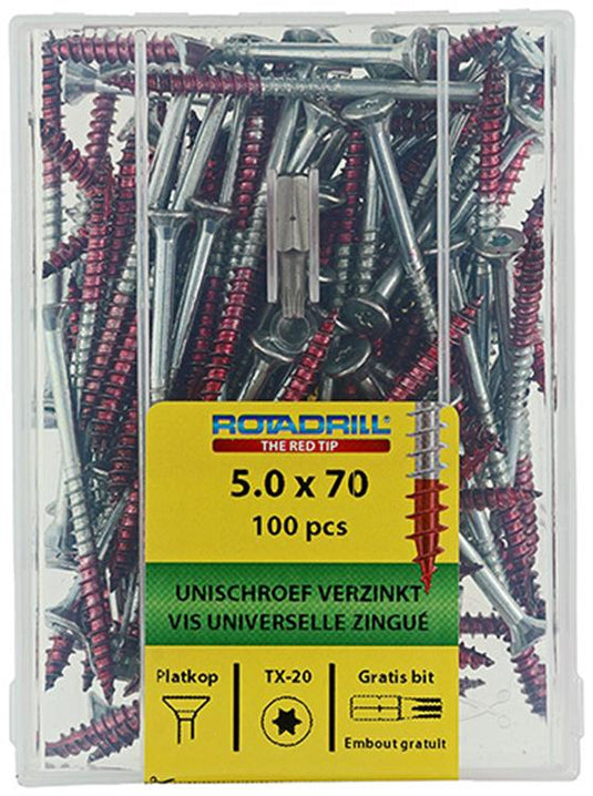 Rotadrill 1040001 - universeelschroef vktx vz 5.0x70mm (100) | 4 stuks