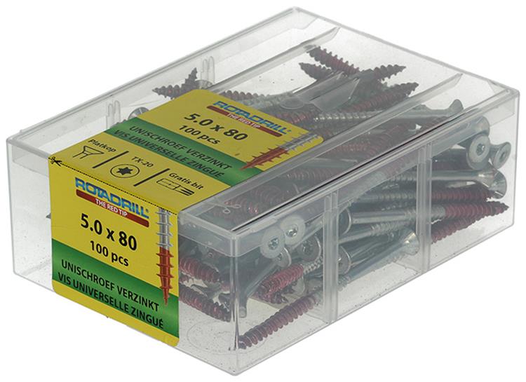 Load image into Gallery viewer, Rotadrill 1040002 - universeelschroef vktx vz 5.0x80mm (100) | 4 stuks
