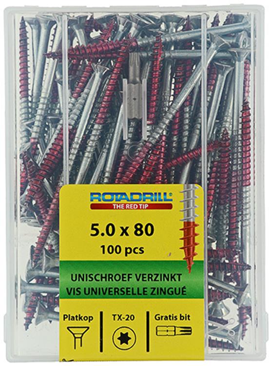 Load image into Gallery viewer, Rotadrill 1040002 - universeelschroef vktx vz 5.0x80mm (100) | 4 stuks
