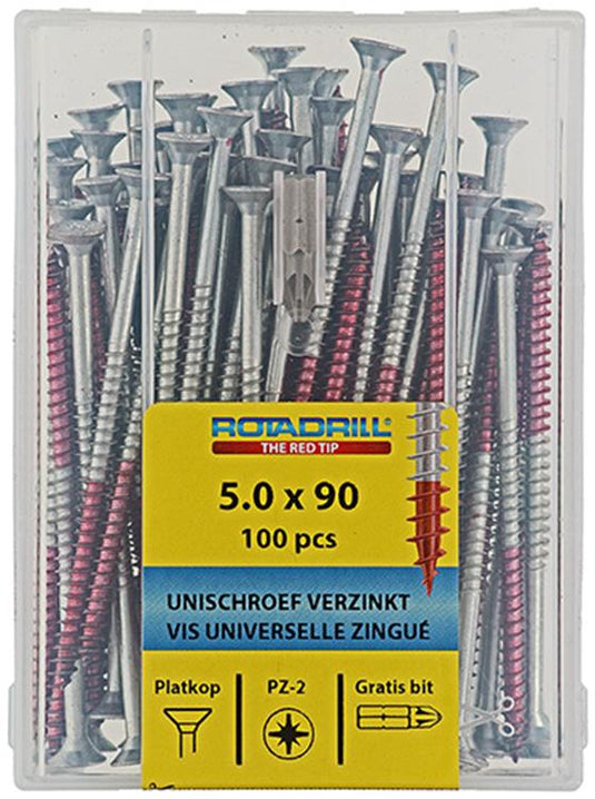 Rotadrill 1039984 - universeelschroef vkpzd vz 5.0x90mm (100) | 4 stuks