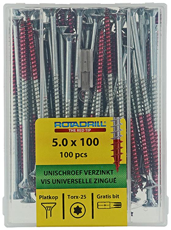 Load image into Gallery viewer, Rotadrill 1040003 - universeelschroef vktx vz 5.0x100mm (100) | 4 stuks
