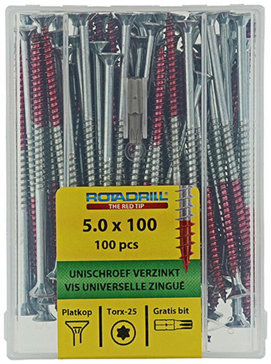 Rotadrill 1040003 - universeelschroef vktx vz 5.0x100mm (100) | 4 stuks