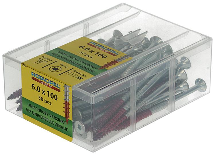 Load image into Gallery viewer, Rotadrill 1040004 - universeelschroef vktx vz 6.0x100mm (50) | 4 stuks
