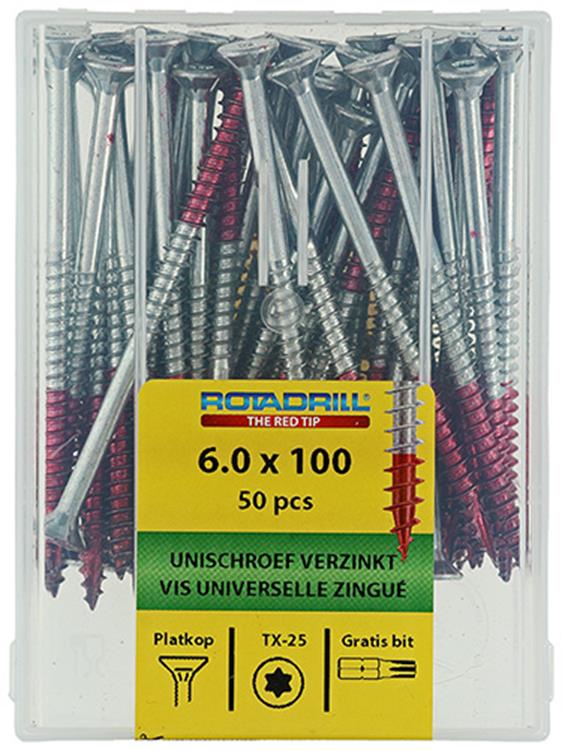 Load image into Gallery viewer, Rotadrill 1040004 - universeelschroef vktx vz 6.0x100mm (50) | 4 stuks
